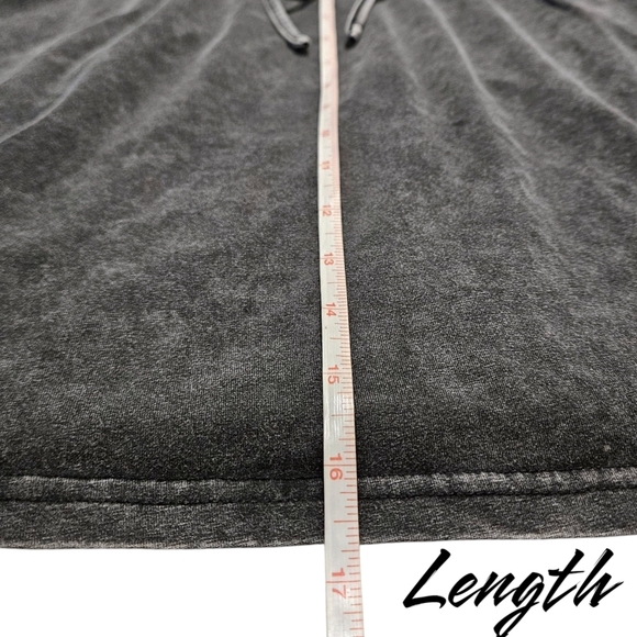 Black Acid Wash Drawstring Skirt Mainstrip Sz L Normcore Casual Cotton Comfycore - Picture 8 of 9